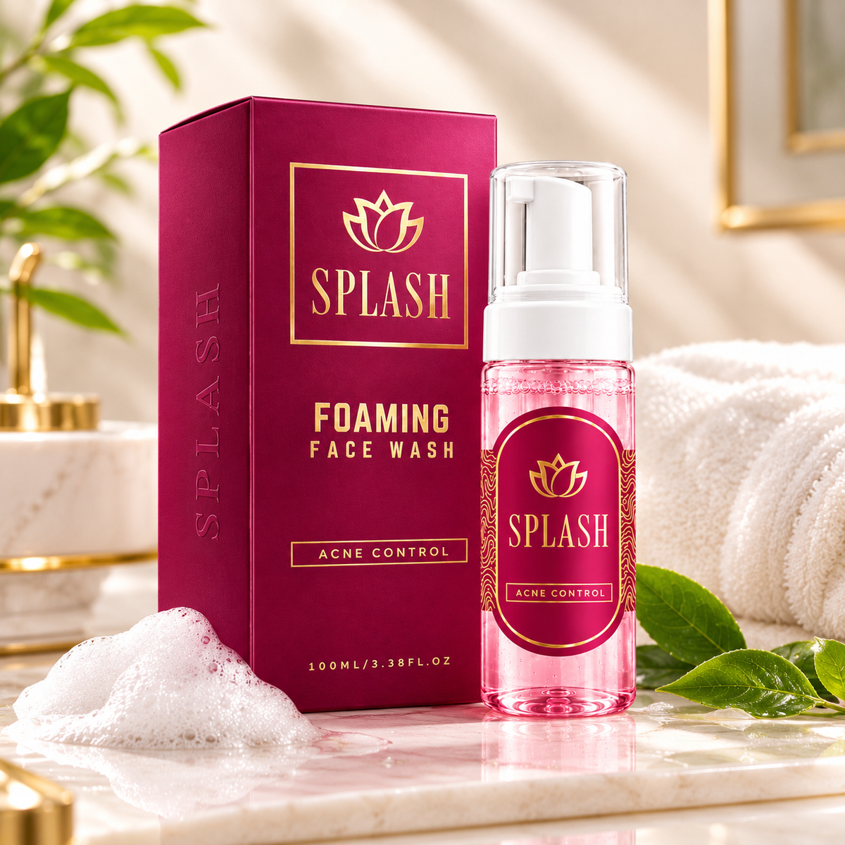 SPLASH Acne Control Foaming Face Wash 100ml | Daily Facial Cleanser