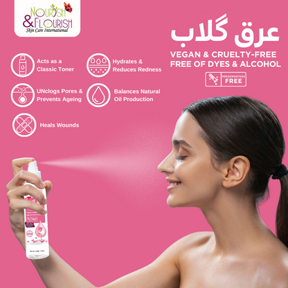 Arq e Gulab (Rose water)  - Rosewater 100% Natural - Rosewater for all skin types - Rosewater Preservatives Free
