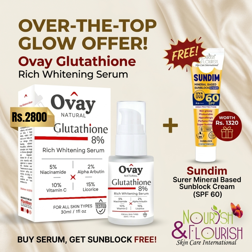Ovay Glutathione Serum with FREE Sundim SPF 60 Sunblock Worth Rs.1320