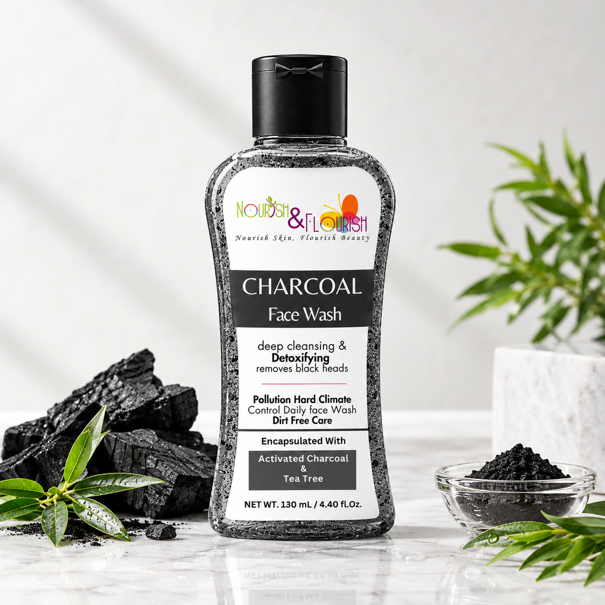 Charcoal Face Wash with Activated Charcoal & Tea Tree | Deep Cleansing Face Wash ( Coming Soon)