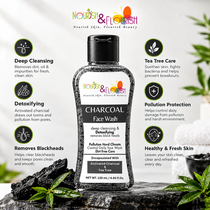 Charcoal Face Wash with Activated Charcoal & Tea Tree | Deep Cleansing Face Wash ( Coming Soon)