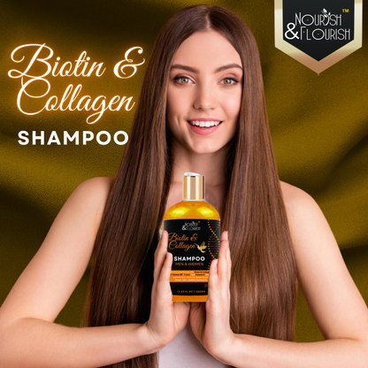 N&F Biotin & Collagen Shampoo - Biotin & Collagen Infusion Shampoo with Vitamin B3 - Biotin & Collagen Shampoo in Pakistan For Men & Women Hair 500ML