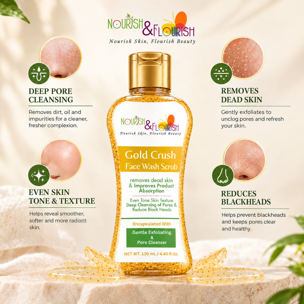 Gold Crush Face Wash Scrub with Gentle Exfoliants | Deep Cleansing & Pore Care (Coming Soon)