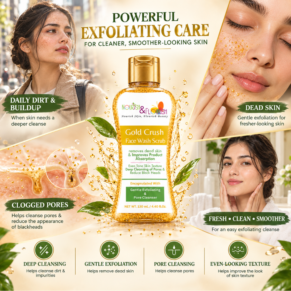 Gold Crush Face Wash Scrub with Gentle Exfoliants | Deep Cleansing & Pore Care (Coming Soon)