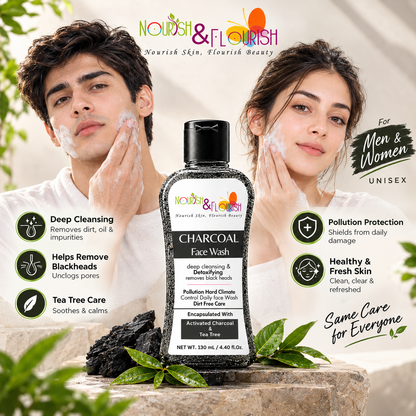 Charcoal Face Wash with Activated Charcoal & Tea Tree | Deep Cleansing Face Wash ( Coming Soon)