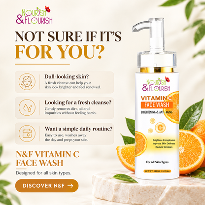 Nourish & Flourish Vitamin-C Face wash - Radiant Glow Face wash for Brighter Skin
