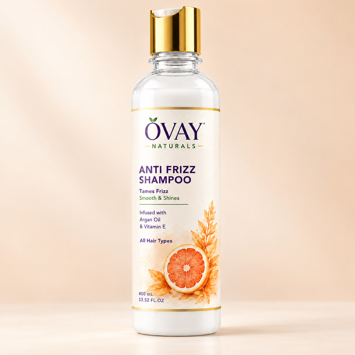 Ovay Naturals Anti Frizz Shampoo with Argan Oil & Vitamin E – Smooth & Shiny Hair, 400ml