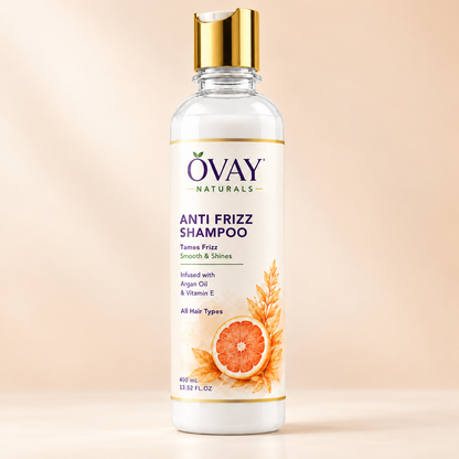 Ovay Naturals Anti Frizz Shampoo with Argan Oil & Vitamin E – Smooth & Shiny Hair, 400ml