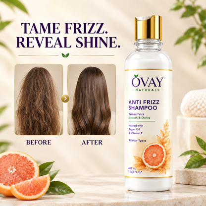 Ovay Naturals Anti Frizz Shampoo with Argan Oil & Vitamin E – Smooth & Shiny Hair, 400ml