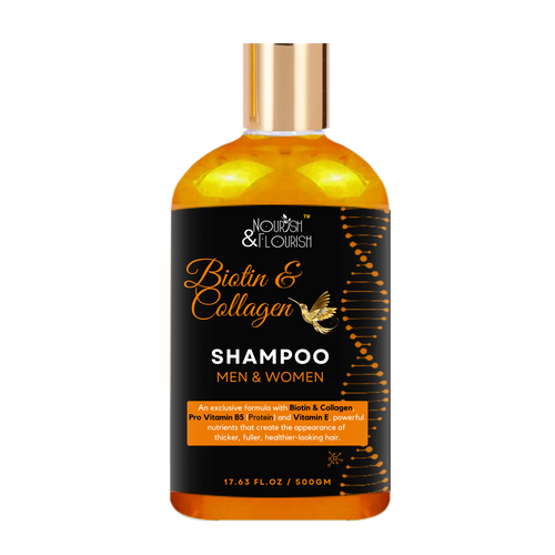 شامپو بیوتین و کلاژن نوریش اند فلوریش 500 میلی لیتر