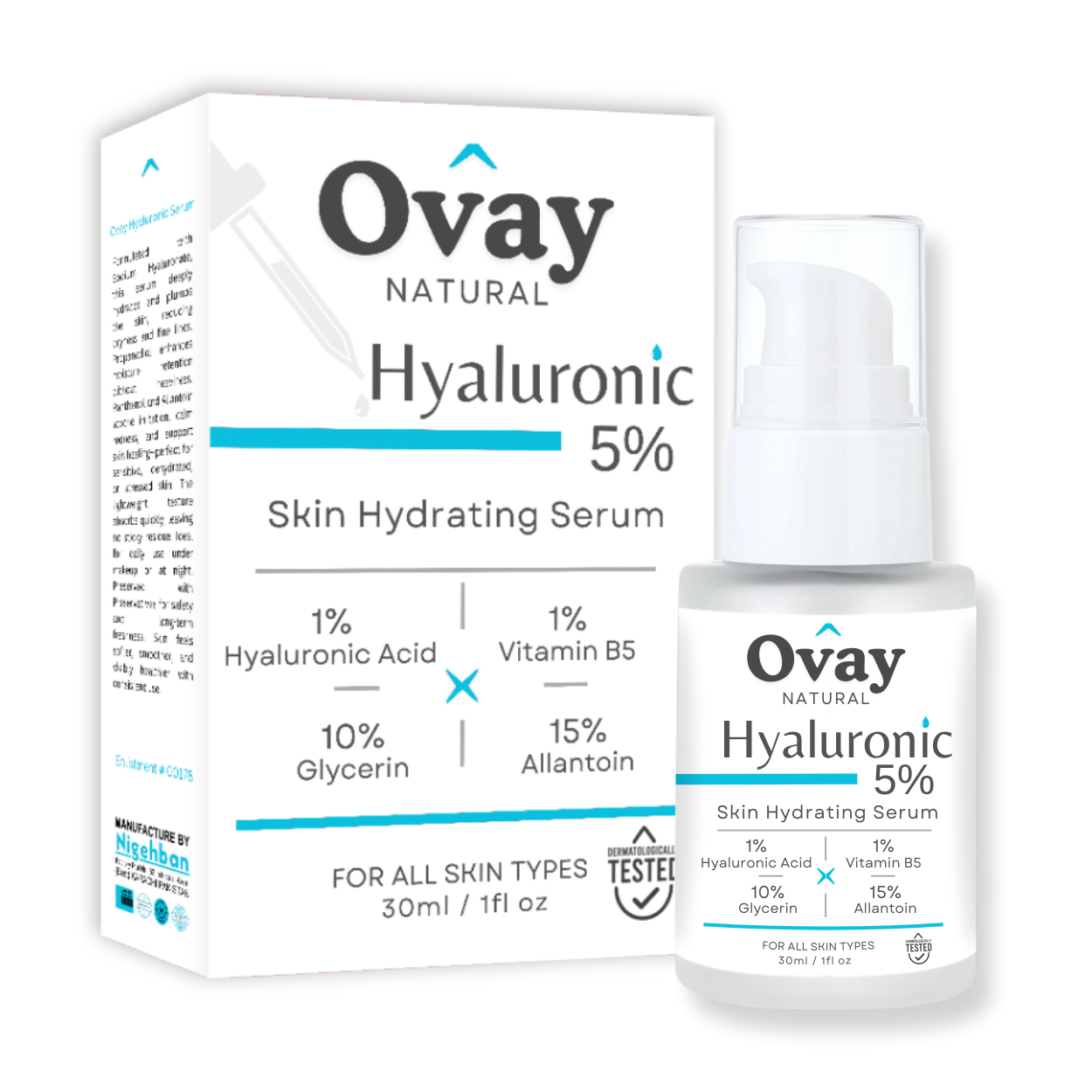 Ovay Natural Hyaluronic 5% Serum – Deep Hydration & Skin Plumping Care 30ML