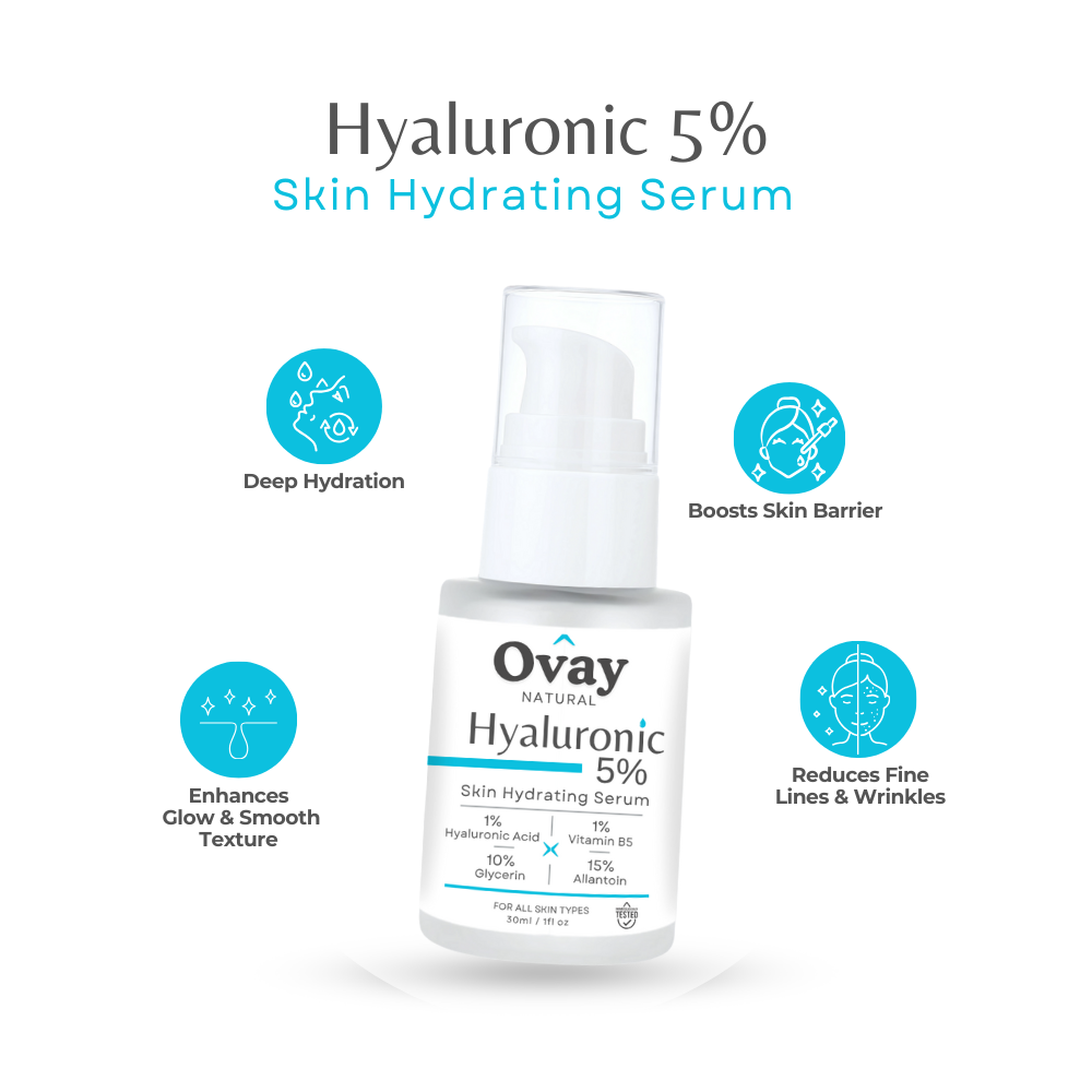 Ovay Natural Hyaluronic 5% Serum – Deep Hydration & Skin Plumping Care 30ML