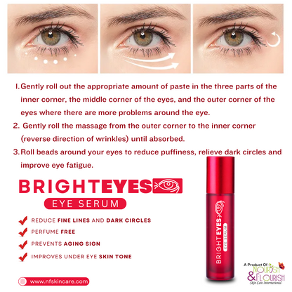 Nourish & Flourish Bright Eyes (Eye Serum)  - Under Eye Serum for Dark Circles - Eye Dark Circle Serum