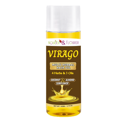 VIRAGO Multi Herbal Hair Oil - Nourishing Blend of 4 Herbs & 3 Oils for Luxurious Hair