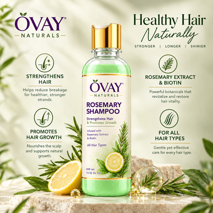 Ovay Naturals Rosemary Shampoo with Biotin – Strengthening & Hair Growth Care, 400ml