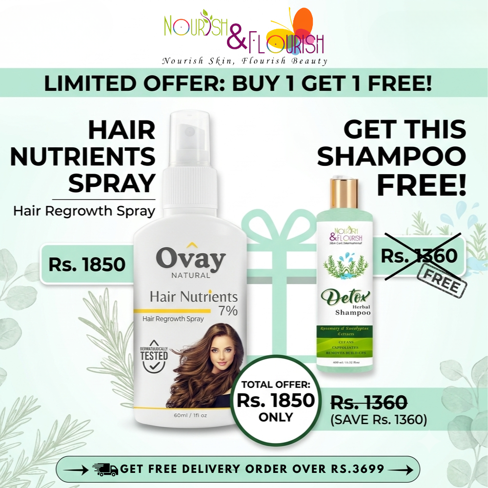 Hair Nutrients Hair Regrowth Spray with FREE Detox Shampoo Worth Rs.1360