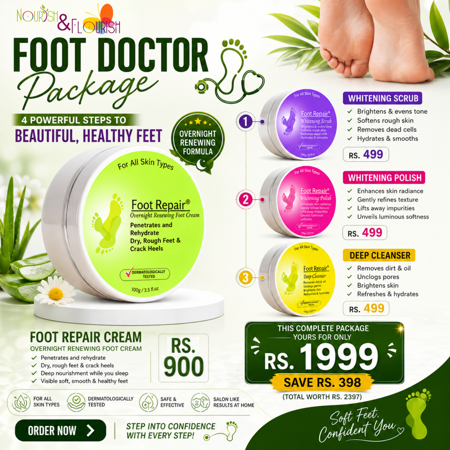 Foot Dr. Package – Complete 4-Step Foot Care Bundle | 4 × 100g / 3.5 fl. oz.