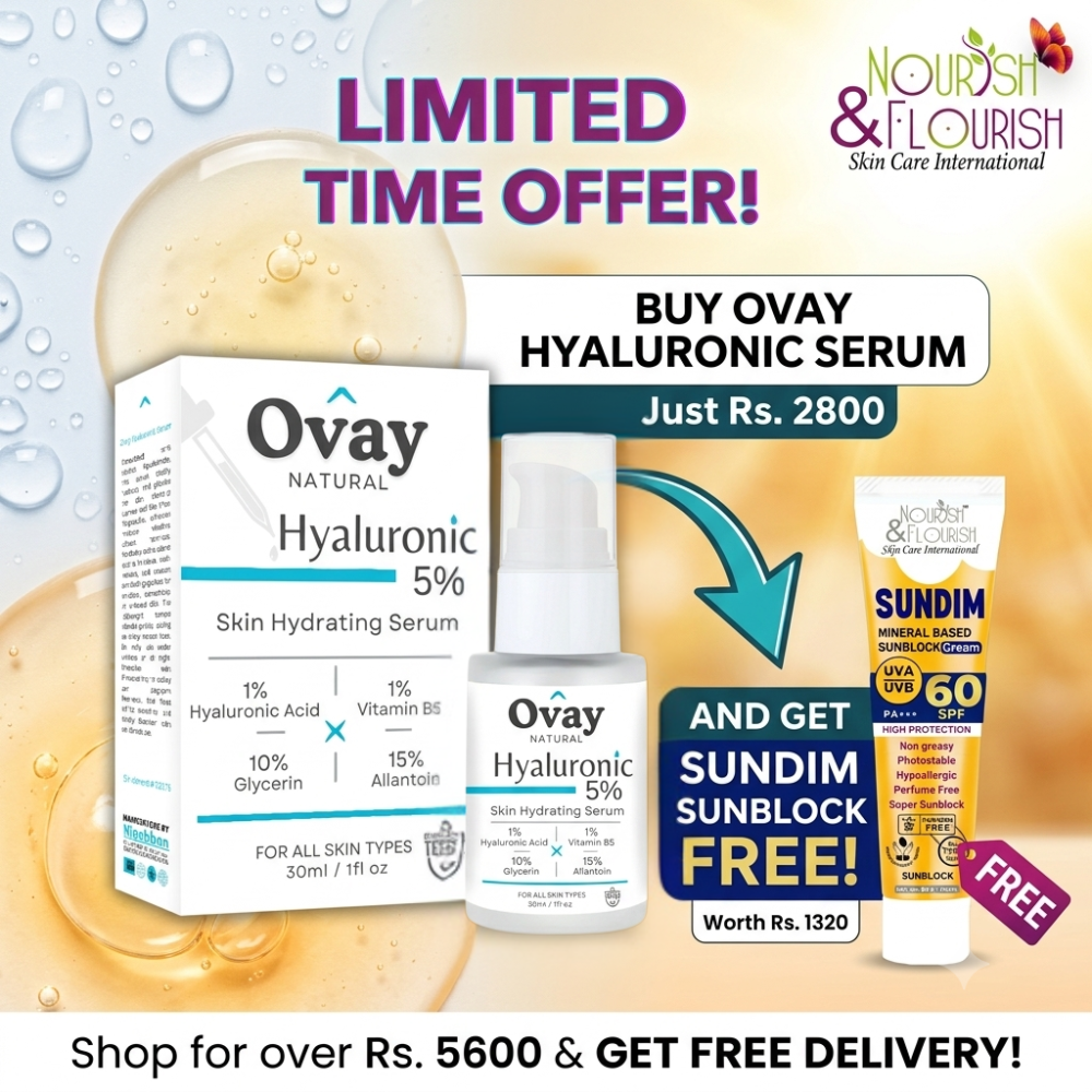 Ovay Hyaluronic Acid Serum with FREE Sundim SPF 60 Sunblock Worth Rs.1320