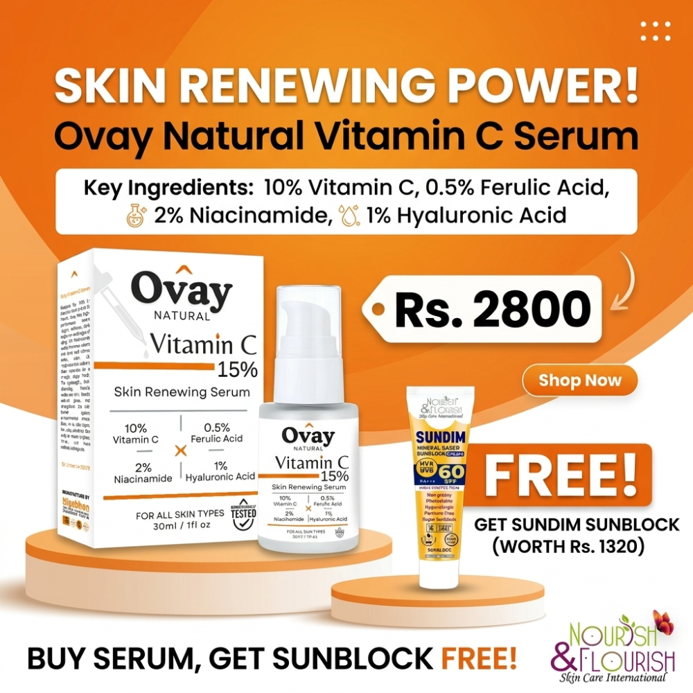 Ovay Vitamin C 15% Serum with FREE Sundim SPF 60 Sunblock Worth Rs.1320