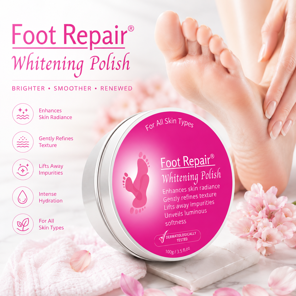 Whitening Polish – Radiance-Boosting Foot Polish for Smooth, Soft Feet