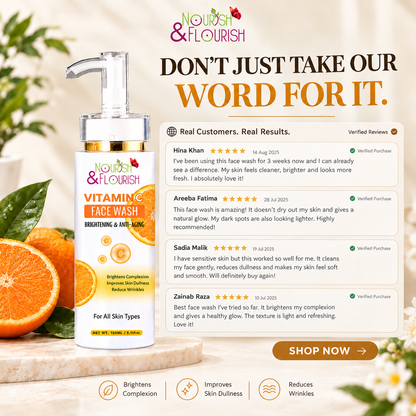Nourish & Flourish Vitamin-C Face wash - Radiant Glow Face wash for Brighter Skin