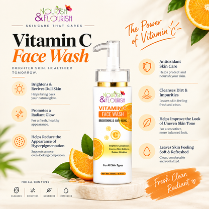 Nourish & Flourish Vitamin-C Face wash - Radiant Glow Face wash for Brighter Skin